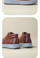 Zapatos de cuero genuino estilo británico, botines de cuero de media caña, botas de herramientas retro de moda, botines cortos. - details 8