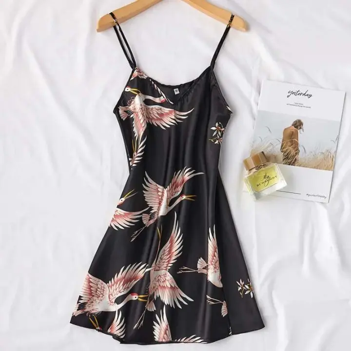Bata de Seda Sintética para Mujer de 2 Piezas Estilo Kimono, Conjunto de Ropa Interior, Pijamas de Verano - 1