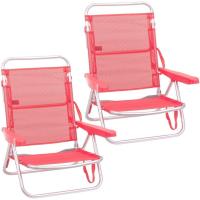 Pack 2 Sillas Playa Plegables |   Ligera Portátil |   Baja y Reclinable de 4 Posiciones |   para Camping, Piscina, Terraza o Jardín Azul - details 13