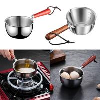 Olla pequeña de acero inoxidable con mango de madera, rociador de aceite caliente, cocina doméstica, multifunción, Mini olla de leche, sartén de salsa - details 2
