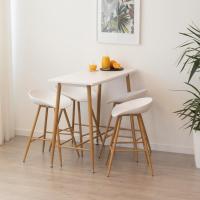 Conjunto de Mesa y 4 Taburetes de Bar Edward Pollok, 90cm de Alto, (Madera) - details 1