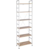Estantería de 6 Niveles Alta Almacenamiento en Salón y Estudio Estantería de Madera y Metal - details 6