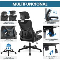 Silla de Oficina Ergonómica Silla Reposabrazo Ajustable Silla Oficina Trabajo con Reposacabeza Silla Giratoria Rosa - details 21