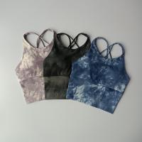 Sujetador deportivo de belleza para mujer, Top transpirable, Tie-Dye, Top corto para gimnasio, Push Up, Top de entrenamiento - details 2