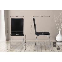 Juego de 2 Sillas de Espera Pepe I Sillas para Visitas con Asiento de Madera Ergonómico I Set 2X Sillas de Conferencia Color:, Color:Negro - details 1