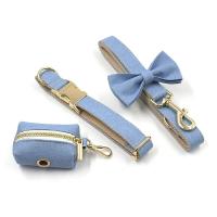 Perro vaquero azul claro con nombre, Correa de collar personalizada perros pequeños, medianos y grandes, par, arnés para perros y niñas - details 9
