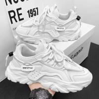 Nuevos zapatos deportivos informales transpirables para correr con suela gruesa de malla, zapatos deportivos de moda para correr y caminar para hombre - details 8