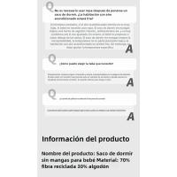 Saco de dormir sin mangas de gasa de bambú y algodón para bebé recién nacido de primavera/otoño - details 5