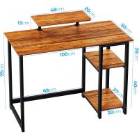 Escritorio de Computadora con Estantes Reversibles Mesa de Oficina para Ahorro de Espacio - details 72