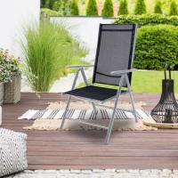 2X Sillas de Jardín Plegables Antracita Asiento Ligero Aluminio Silla Reclinable 8 Posiciones hasta 120Kg - details 10
