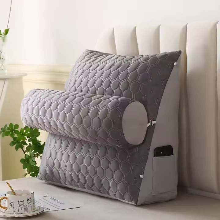 Cojín Triangular para cabecera, respaldo grande, cojín de látex fresco, respaldo en la cama Tatami, nuevo - 1