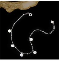 Tobilleras de Plata Esterlina Minimalistas Versátiles Disco Redondo para Mujeres 2024 - details 2