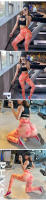 Pantalones de yoga sin costura para mujeres, pantalones deportivos para gimnasios, pantalones ajustados para cintura alta - details 1