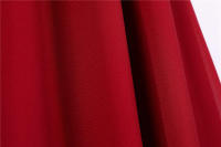 V neck women summer solid lantern short sleeve chiffon elegant vintage long party dress - details 8