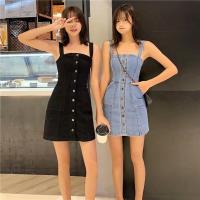 Vestido de mezclilla para mujer Falda con tirantes delgada en la cintura - details 1