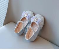 Zapatos de moda para niñas pequeñas para fiesta de boda, cuentas de perlas brillantes con gran brillo de cristal, zapatos planos para niños Mary Janes Sweet - details 3