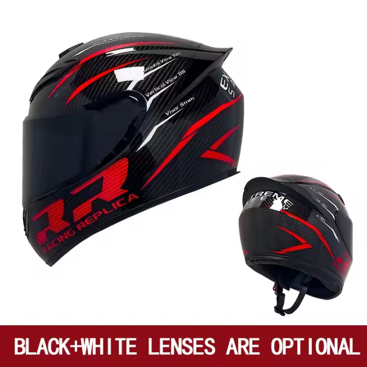 Casco de motocicleta negro para hombres y mujeres, casco de coche eléctrico de crucero de karts - 1