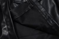 Chaqueta Corta de Moda Otoñal Cuello Doblado Estilo Y2K Abrigo Casual de PU con Decoración de Botón - details 12