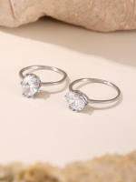 Anillo de Cristal Cuadrado en forma de ZIRCON elíptico de lujo Más ligero Joyas exquisitas para Regalos de Bodas de Novias - details 10