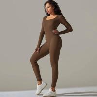 Ropa de una pieza con rosca, mono de Yoga sin costuras, Control de barriga, ropa de ejercicio de manga larga, elástico - details 22
