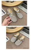 Verano casual ahuecado bolsa de un pedal zapatillas de mujer, nuevas zapatillas de plataforma plana con hebilla de cinturón, medias perezosas transpirables. - details 20