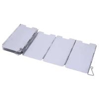 9 Uds parabrisas a prueba de viento estufa al aire libre protector contra el viento aleación de aluminio duradero para Camping Picnic viajes suministros para barbacoa - details 5