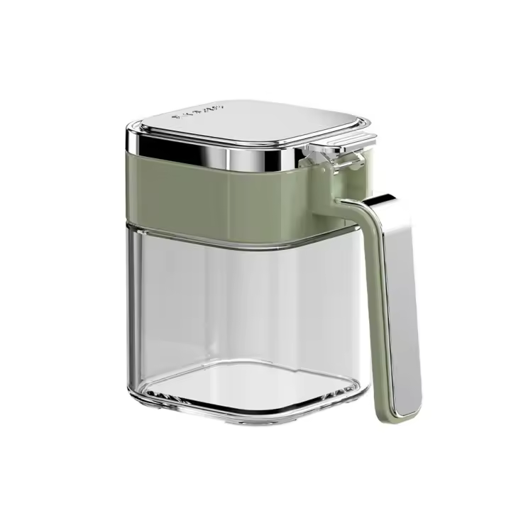 Práctica caja de condimentos de vidrio de 380ml, recipiente de sal sellado a prueba de fugas con tapa, azucarero impermeable para cocina - 1