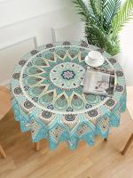 Mantel redondo decorativo con cubierta verde de mandala, para picnic, patio, fiesta, hogar, cocina, 1 ud. - details 0