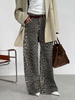 Pantalones de Pierna Ancha y Estampado de Leopardo Cintura Alta, Ajuste Suelto, Comodidad y Calidad - details 6