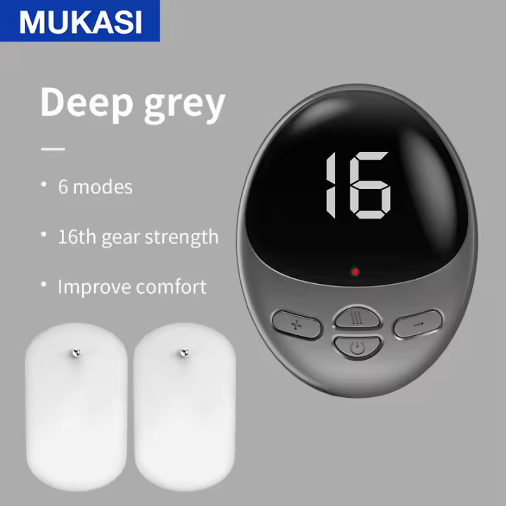 Masajeador Portátil de Pulso EMS, Dispositivo Eléctrico Mini con Parche de Gel para Masaje, Estimulador Muscular TENS para Alivio del Dolor en Cuello, Espalda y Abdomen - 1