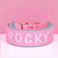 Collar ancho personalizado perros, collares acolchados nailon identificación mascotas, collar nombre de con estampado gratuito - details 13