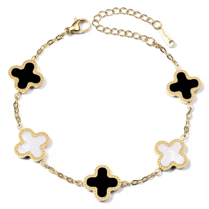 Pulseras de joyería para Mujer, pulseras brillantes, pulseras de Diamantes de Trébol de Cuatro Hojas para Mujer, fashion - 1