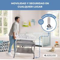 Cambiador de bebés con bañera 2 en 1, Trendy, Ajustable 4 alturas, Termómetro, Ruedas freno, Cesta almacenamiento, Hasta 50 kg, Tubo desagüe, 0-36 meses - details 7