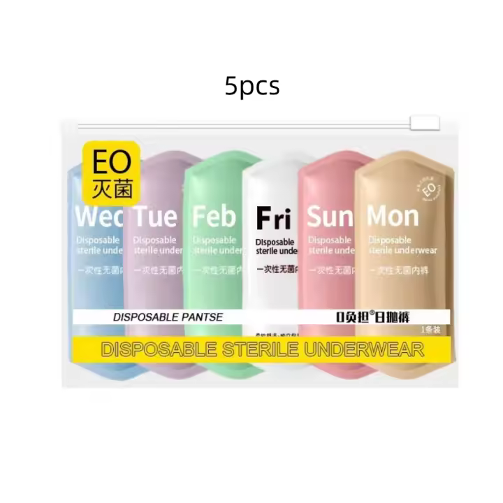 5/7 Uds. Bragas desechables sin rastro para mujer, entrepierna de algodón, cintura media, encaje, bragas sin costuras, calzoncillos, lencería - 1