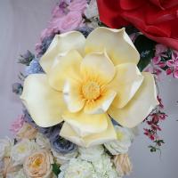 Flor de Magnolia simulada 3D, 30/50CM, flor de simulación de espuma colorida, paisaje de centro comercial, decoración de boda, flor simulada - details 5