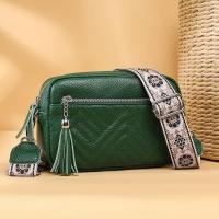 Bolso de Mano de Cuero Genuino para Mujer Color Sólido con Borlas Bolso de Hombro de Cuero de Vaca - details 6
