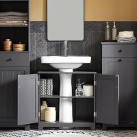 Mueble de Baño Auxiliar Armario con Puertas y Balda Ajustable Mueble de Baño de MDF Blanco - details 18