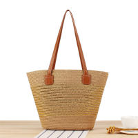 2025 nueva bolsa de mano de gran capacidad a rayas bolsa tejida a mano con textura Premium bolsa de hombro versátil para vacaciones - details 6
