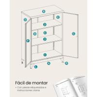 Archivador de Oficina, Armario Multifuncional, 2 Puertas, con Cerradura, Almacenamiento de Acero, para Sala de Estar, Gris Mate OMC013G01 - details 45