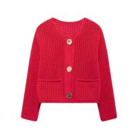 TRAF Pantalones de Punto para Mujer Otoño-Invierno Suéter Casual con Botones Largos - details 6