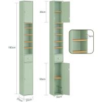 Mueble de Baño de Alto Estante Estanterías con 2 Puertas y Cajón Blanco Tamaño 20x20x180cm - details 40