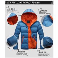 Una nueva chaqueta acolchada de algodón con capucha y cremallera de color liso, adecuada para la moda masculina de otoño e invierno. - details 1