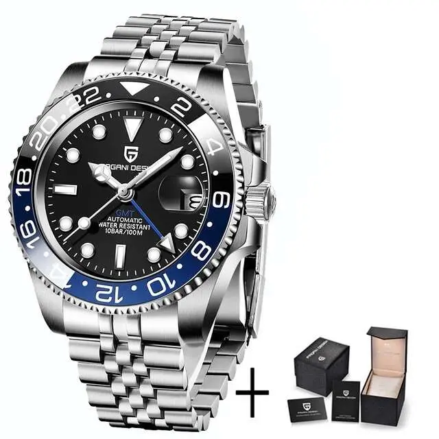 Reloj automático PAGANI DESIGN de ​​lujo Premium nuevo Japón NH34 GMT con cristal de zafiro mecánico con revestimiento AR para hombre reloj masculino - 1