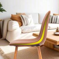 Juego de 4, Estilo Nórdico Vintage de Cuero Sintético con Patas de Metal, Sillas de Comedor para la Cocina, Sillones para el Salón, Color Marrón - details 2