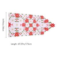 Camino de mesa bordado navideño, acebo de lujo, Poinsettia, decoraciones navideñas, 15x70 pulgadas - details 5