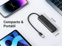 UGREEN Hub USB 3.0 con adaptador de 4 puertos Thief multipuerto 5 Gbps de alta velocidad Compatible con MacBook Pro Air iMac Surface XPS PC portátil Disco duro teclado ratón PS5 - details 4