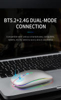 Portable RGB Bluetooth Wireless Mouse 2.4GHz USB Rechargeable Power Display Mouse Gamer for iPad Laptop PC Macbook Gaming Mouse - details 3