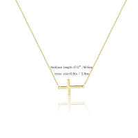 Collar Cruz EWENSOO de Metal Plateado 14K Colgante Delicado con Caja Collar Simple y Lindo para Mujeres - details 10