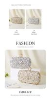 Bolso de Noche de Diamantes Hecho a Mano Bolso de Mano con Reloj de Diamantes para Mujer - details 7
