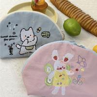 Bolsa de cosméticos con bordado de dibujos animados, bolsa de maquillaje de nailon con animales de tela, bolsa de almacenamiento portátil ligera para el cuidado de la piel, almacenamiento de lápiz labial - details 15